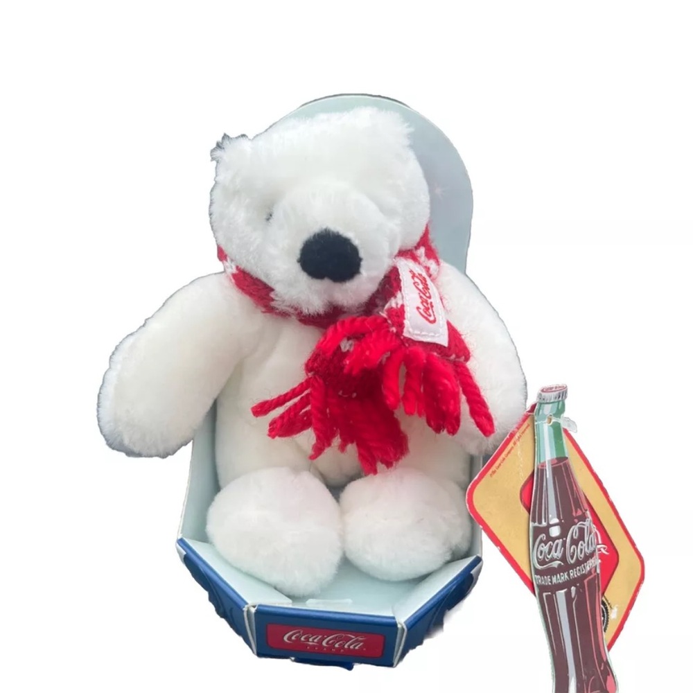 Boyd’s Bear Small Coca Cola Polar Bear Plush With Scarf